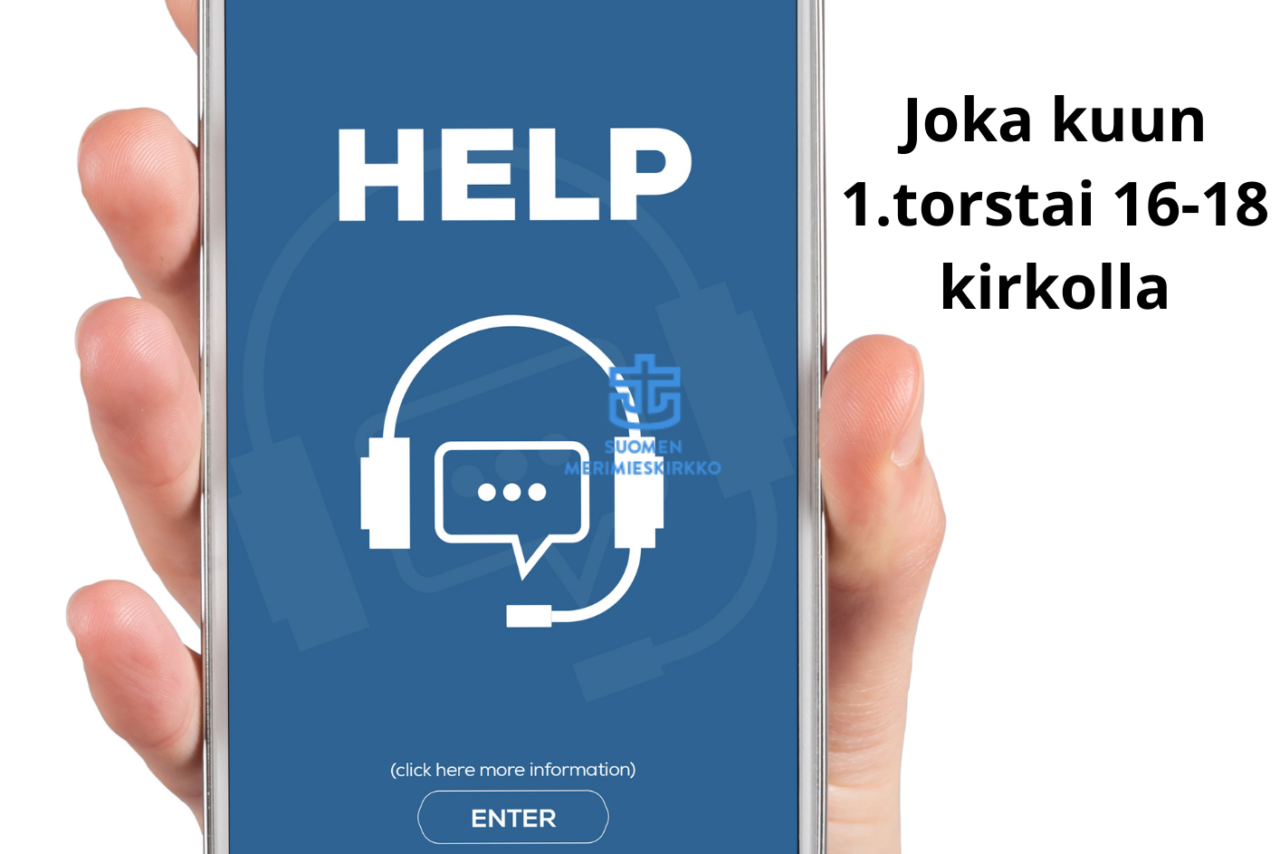 Älypuhelin, jossa teksti HELP